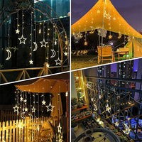 Holiday Curtain Wedding Lights 100LED String Strip ice bar lamp 8mode Garlands for PARTY FAIRY CHRISTMAS Star Moon 6